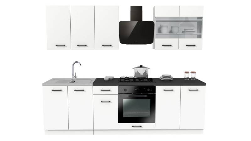 ROYAL24_MARKT Küchenzeile - SIMPLY Z20 260 cm - Urban Stil Küche, (Komplett Set), Top Stoffe - Exklusiv - Hochwertig von ROYAL24_MARKT