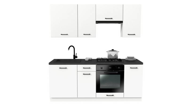 ROYAL24_MARKT Küchenzeile - SIMPLY Z23 200 cm - Weiß Matt, (Komplett Set), Edles Design - Top Material - Hochwertig von ROYAL24_MARKT