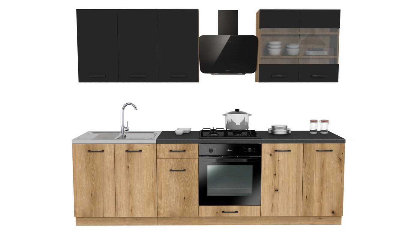 ROYAL24_MARKT Küchenzeile - SIMPLY Z4 260 cm - Urban Style Konzept, (Komplett Set), Premium - Modern - Exzellent von ROYAL24_MARKT