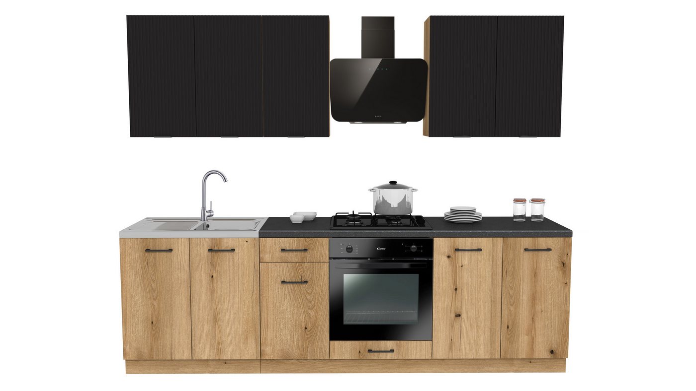 ROYAL24_MARKT Küchenzeile - SIMPLY Z9 260 cm - Pure Küchen Ästhetik, (Komplett Set), Edle Materialien - Stilvolles Design - Hohe Qualität von ROYAL24_MARKT