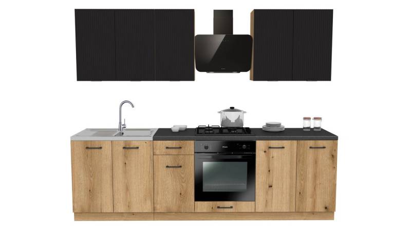 ROYAL24_MARKT Küchenzeile - SIMPLY Z9 260 cm - Pure Küchen Ästhetik, (Komplett Set), Edle Materialien - Stilvolles Design - Hohe Qualität von ROYAL24_MARKT