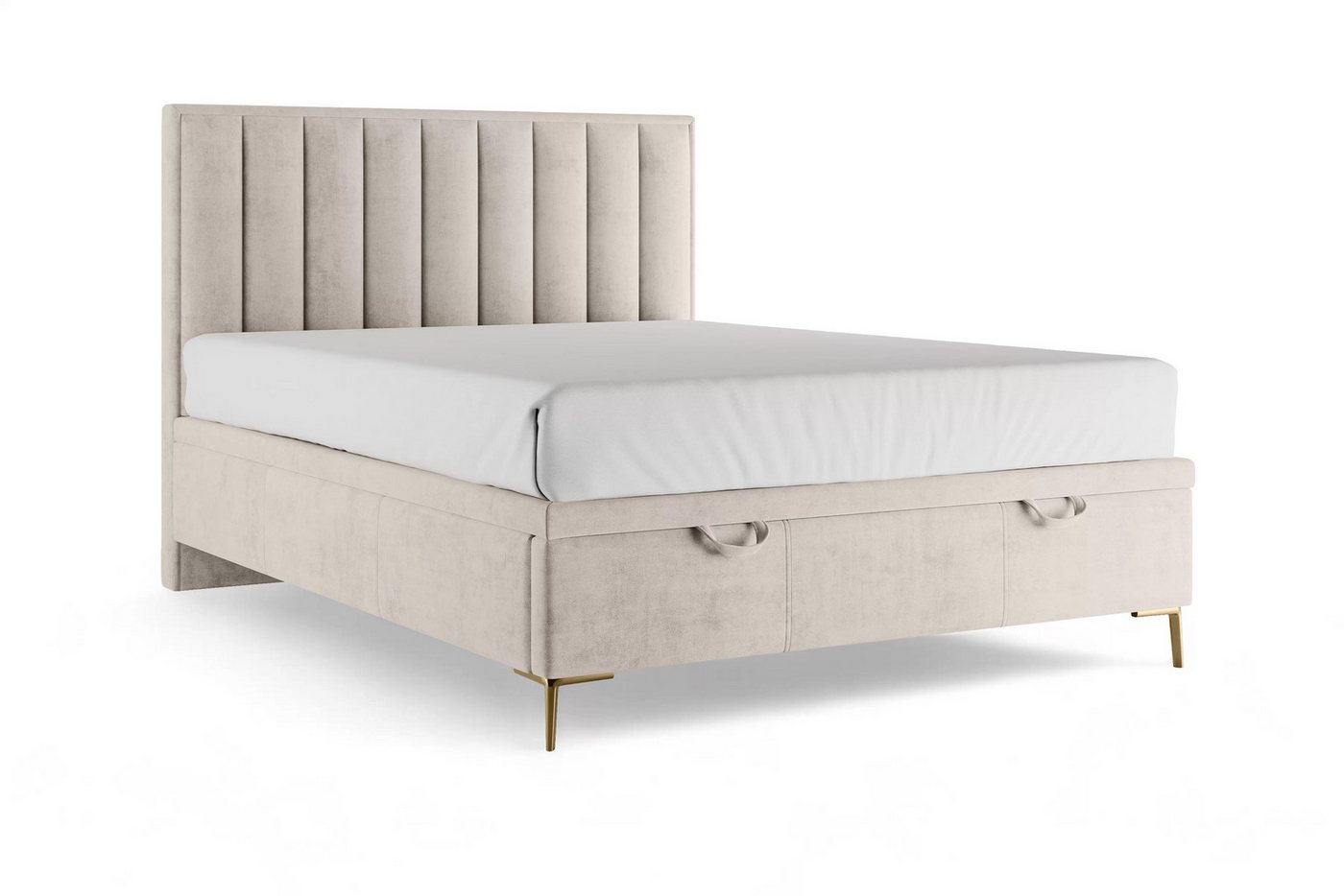 ROYAL24_MARKT Polsterbett - Stilvolles Polsterbett in neutralen Farben (Bett, 1-tlg., Premium -Misel), Premium Stoffe - Stilvoll - Hervorragend. von ROYAL24_MARKT
