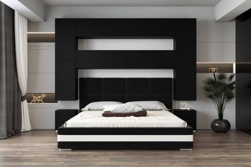 ROYAL24_MARKT Schlafzimmer-Set - Bett mit Panama Schränken, (Komplett Set, 10-St., Premium - Panama 4), Es entspricht den feinsten Geschmäckern. von ROYAL24_MARKT