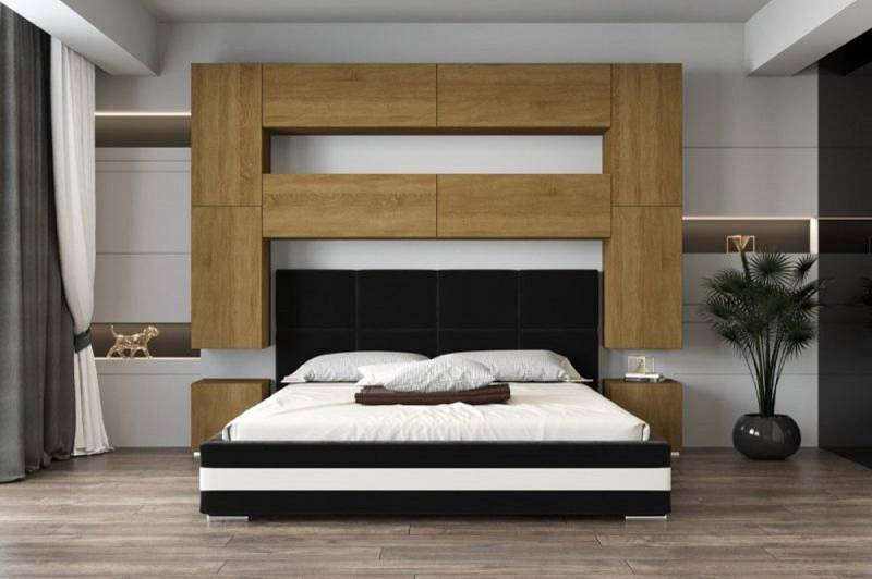 ROYAL24_MARKT Schlafzimmer-Set - Bett mit Panama Schränken, (Komplett Set, 10-St., Premium - Panama 4), Es entspricht den feinsten Geschmäckern. von ROYAL24_MARKT