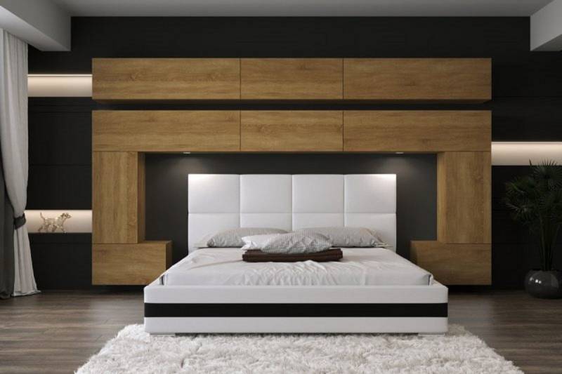 ROYAL24_MARKT Schlafzimmer-Set - Bett mit Panama Schränken, (Komplett Set, 10-St., Premium - Panama 5), Elegante Möbel - ein Hauch von Luxus von ROYAL24_MARKT