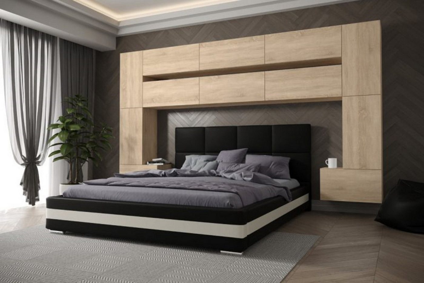 ROYAL24_MARKT Schlafzimmer-Set - Bett mit Panama Schränken, (Komplett Set, 12-St., Premium - Panama 7), Stilvolle Einrichtung - Eleganz in jedem Raum. von ROYAL24_MARKT