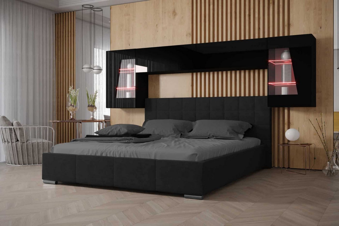 ROYAL24_MARKT Schlafzimmer-Set - Bett mit Panama Schränken, (Komplett Set, 7-St., Panama 11), Eine Investition in den Komfort Ihres Zuhauses. von ROYAL24_MARKT