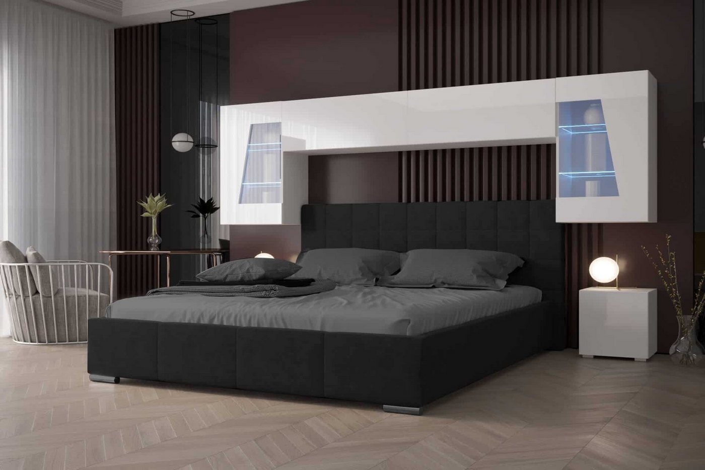 ROYAL24_MARKT Schlafzimmer-Set - Bett mit Panama Schränken, (Komplett Set, 7-St., Panama 11), Eine Investition in den Komfort Ihres Zuhauses. von ROYAL24_MARKT