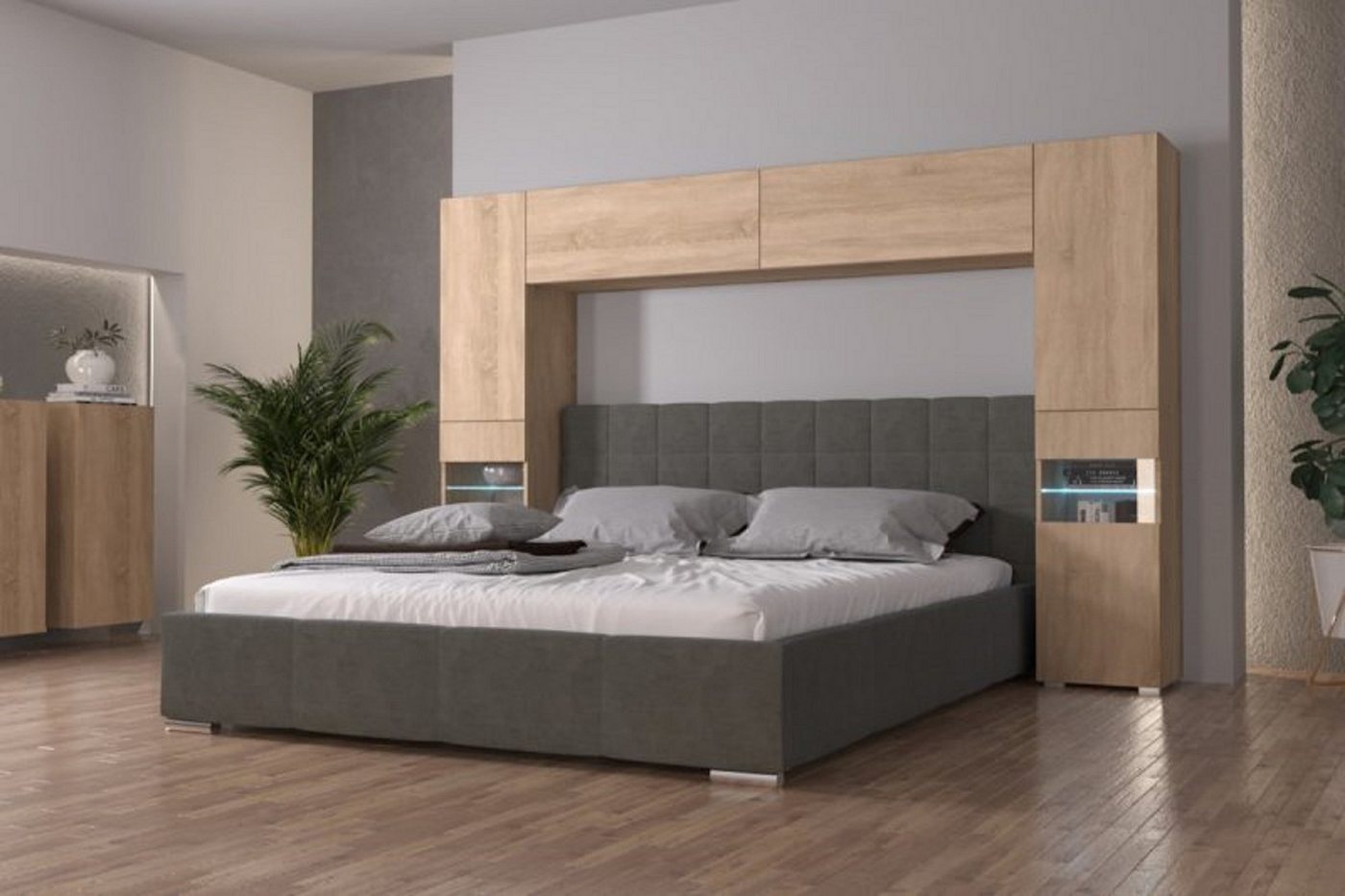 ROYAL24_MARKT Schlafzimmer-Set - Bett mit Panama Schränken, (Komplett Set, 7-St., Premium - Panama 12), Eine Kombination aus Qualität – für vollen Komfort. von ROYAL24_MARKT