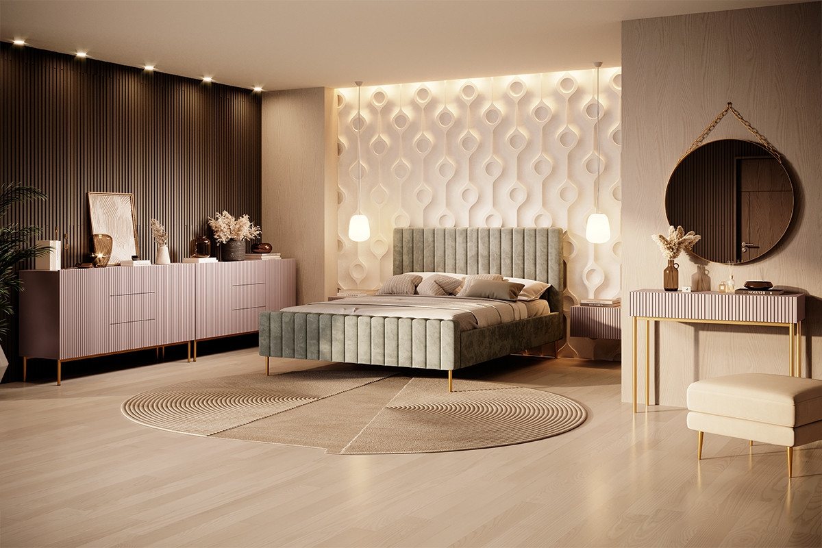 ROYAL24_MARKT Schlafzimmer-Set - Eleganz und Luxus in der Möbelkollektion, (Schlafzimmer-Set, 6-St., Premium - Nicole 2), Elegantes Design - Beste Materialien - Exklusiv. von ROYAL24_MARKT
