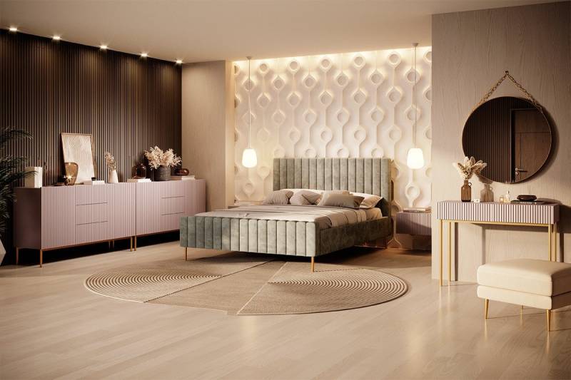 ROYAL24_MARKT Schlafzimmer-Set - Eleganz und Luxus in der Möbelkollektion, (Schlafzimmer-Set, 6-St., Premium - Nicole 2), Elegantes Design - Beste Materialien - Exklusiv. von ROYAL24_MARKT