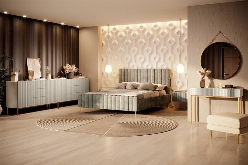 ROYAL24_MARKT Schlafzimmer-Set - Eleganz und Luxus in der Möbelkollektion, (Schlafzimmer-Set, 7-St., Premium - Nicole 2), Elegantes Design - Beste Materialien - Exklusiv. von ROYAL24_MARKT