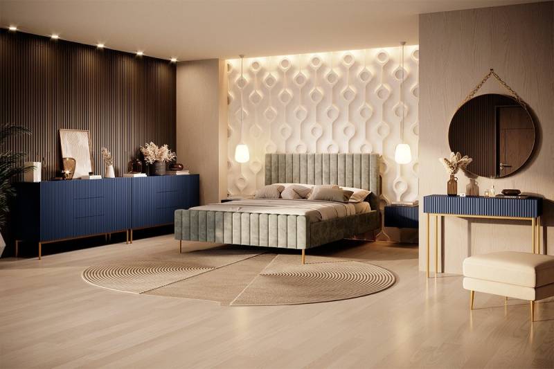 ROYAL24_MARKT Schlafzimmer-Set - Eleganz und Luxus in der Möbelkollektion, (Schlafzimmer-Set, 7-tlg., Premium - Nicole 2), Elegantes Design - Beste Materialien - Exklusiv. von ROYAL24_MARKT