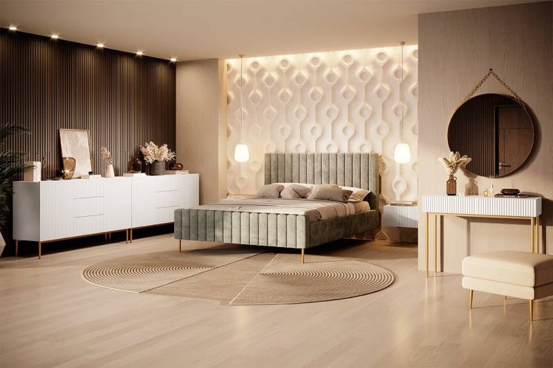 ROYAL24_MARKT Schlafzimmer-Set - Eleganz und Luxus in der Möbelkollektion, (Schlafzimmer-Set, 7-tlg., Premium - Nicole 2), Elegantes Design - Beste Materialien - Exklusiv. von ROYAL24_MARKT