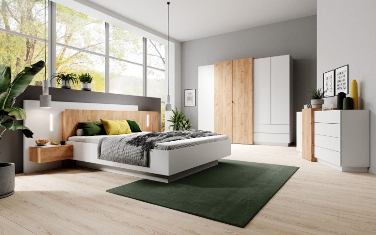 ROYAL24_MARKT Schlafzimmer-Set - Harmonische Gestaltung für erholsame Nächte, (Komplett Set, 3-tlg., Premium - SUZI), Zeitgemäßes Design - Stilvolle Beleuchtung - Perfekte Qualität. von ROYAL24_MARKT