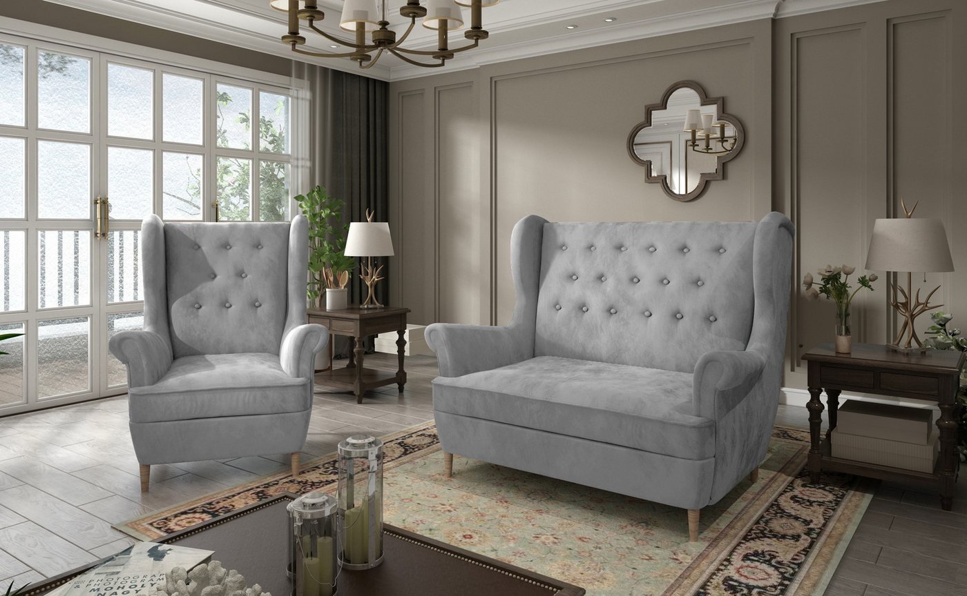ROYAL24_MARKT Sofa - Stilvolle Entspannung für moderne Wohnwelten, Komplett Set 2 Teile, Elegante Möbel für stilvolles Wohnen. von ROYAL24_MARKT