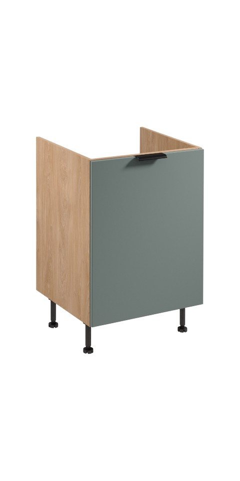 ROYAL24_MARKT Spülenunterschrank - Mehr Platz unter der Spüle. (Küche Spülenunterschrank, 1-St., Premium - Sorento Grün Sonoma Eiche - D60Z P/L) Edles Material - Zeitlos - Elegant. von ROYAL24_MARKT