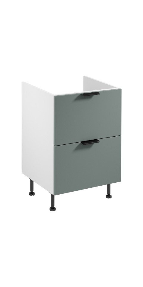 ROYAL24_MARKT Spülenunterschrank - Sorento Weiß Grün - Die perfekte Lösung für Ihre Küche. (Küche Unterschrank, 1-St., Premium - Sorento Weiß Grün D60IN AX) Edles Design - Top Material - Hochwertig. von ROYAL24_MARKT