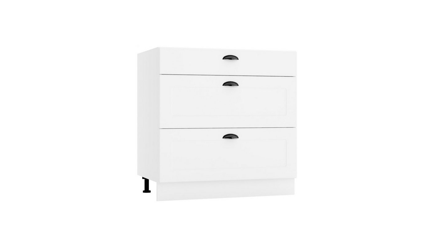 ROYAL24_MARKT Unterschrank - D60S3 (S1500/12) - ADELE - 3 Schubladen für Organisation (Küchen Unterschrank, 1-St., Premium - ADELE) Top Stoffe - Exklusiv - Hochwertig von ROYAL24_MARKT