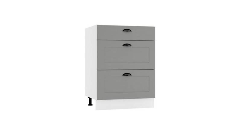 ROYAL24_MARKT Unterschrank - D60S3 (S1500/12) - ADELE - 3 Schubladen für Organisation (Küchen Unterschrank, 1-St., Premium - ADELE) Top Stoffe - Exklusiv - Hochwertig von ROYAL24_MARKT