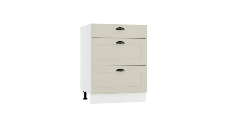 ROYAL24_MARKT Unterschrank - D60S3 (S1500/12) - ADELE - 3 Schubladen für Organisation (Küchen Unterschrank, 1-St., Premium - ADELE) Top Stoffe - Exklusiv - Hochwertig von ROYAL24_MARKT