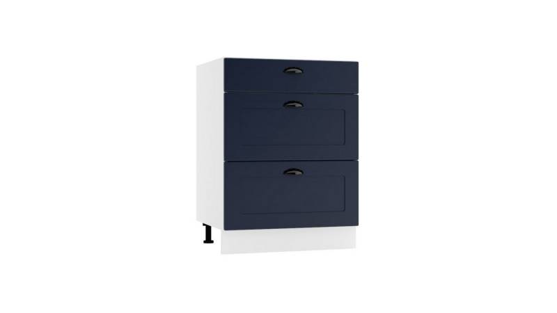 ROYAL24_MARKT Unterschrank - D60S3 (S1500/12) - ADELE - 3 Schubladen für Organisation (Küchen Unterschrank, 1-St., Premium - ADELE) Top Stoffe - Exklusiv - Hochwertig von ROYAL24_MARKT