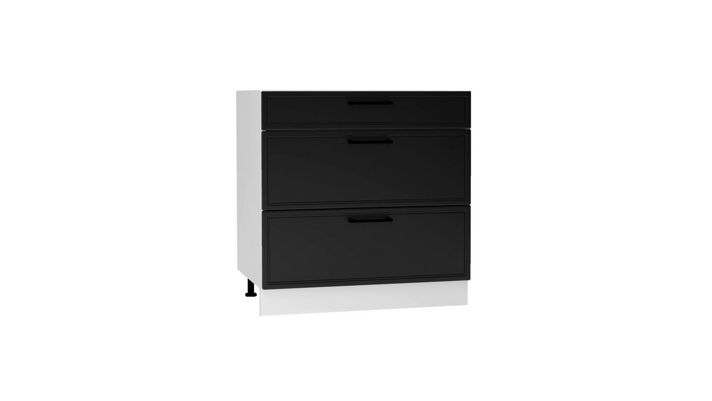 ROYAL24_MARKT Unterschrank -D80S3 (S1800/34) - EMILY - 3 Schubladen für effiziente Organisation (Küchen Unterschrank, 1-St., Premium - EMILY) Top Qualität - Modernes Design - Feinste Materialien von ROYAL24_MARKT