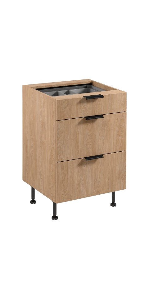 ROYAL24_MARKT Unterschrank - Der Unterschrank ist aus hochwertigen Holzmaterialien gefertigt. (Küche Unterschrank, 1-St., Premium - Sorento - D60S3 AX) Top Materialien - Zeitloser Stil - Beste Verarbeitung. von ROYAL24_MARKT