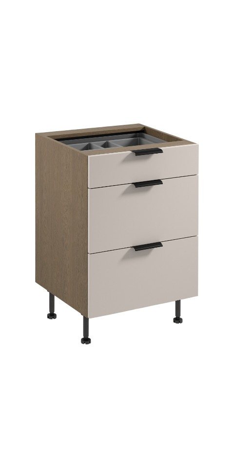 ROYAL24_MARKT Unterschrank - Die Basis für Ihre Küchenorganisation. (Küche Unterschrank, 1-St., Premium - Sorento Beige - D60S3 AX) Edles Design - Top Material - Hochwertig. von ROYAL24_MARKT