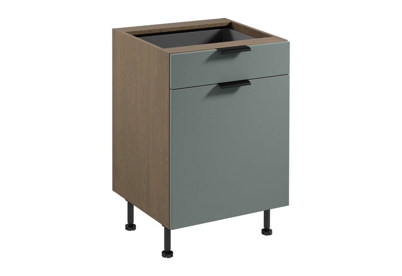 ROYAL24_MARKT Unterschrank - Ordnung und Design in perfekter Harmonie. (Küche Unterschrank, 1-St., Premium - Sorento Grün - D60S1 P/L AX) Premium - Modern - Exzellent. von ROYAL24_MARKT