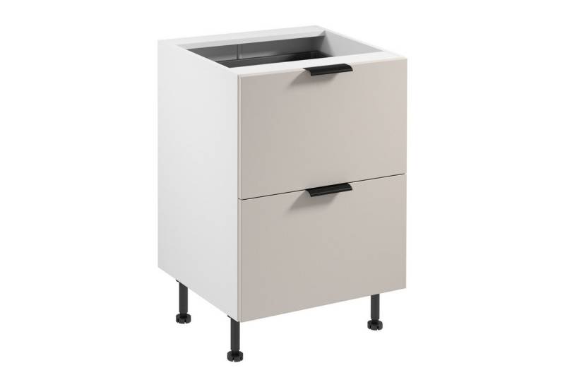 ROYAL24_MARKT Unterschrank - Ordnung und Stil vereint. (Küche Unterschrank, 1-St., Premium - Sorento Weiß Beige - D60S2+1 AX) Premium - Modern - Exzellent. von ROYAL24_MARKT
