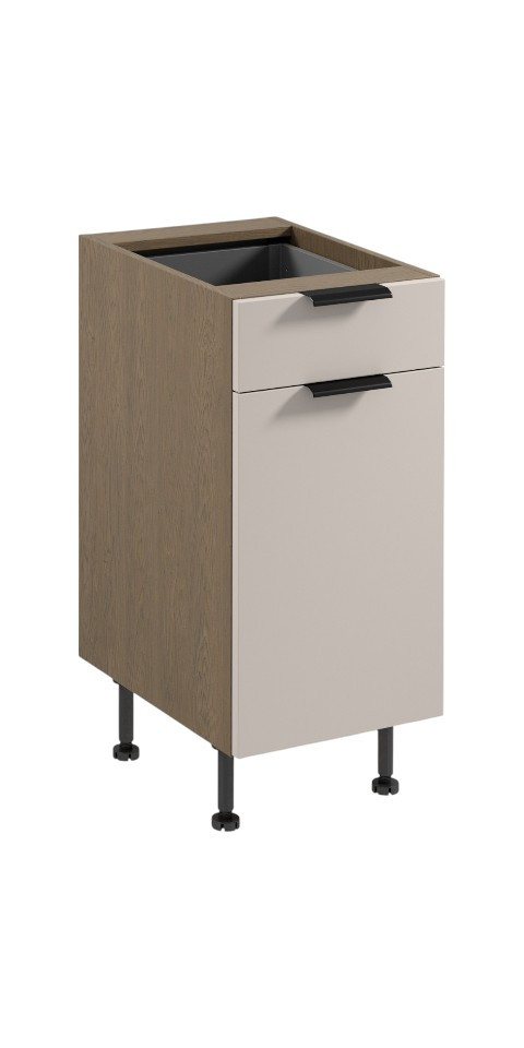 ROYAL24_MARKT Unterschrank - Perfekte Ergänzung für Ihre Kücheneinrichtung. (Küche Unterschrank, 1-St., Premium - Sorento Beige - D40S1 P/L) Edle Materialien - Stilvolles Design - Hohe Qualität. von ROYAL24_MARKT