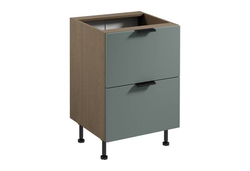 ROYAL24_MARKT Unterschrank - Praktische Aufbewahrung für Ihre Küche. (Küche Unterschrank, 1-St., Premium - Sorento Grün - D60S2 AX) Zeitlos - Exklusiv - Top Qualität. von ROYAL24_MARKT