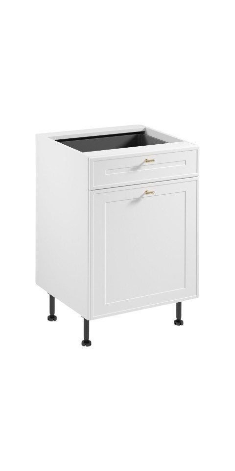 ROYAL24_MARKT Unterschrank - Stilvoller Unterschrank für Ihre Küche. (Küche Unterschrank, 1-St., Premium - Sorento Weiß - D60S1 P/L AX) Edles Material - Zeitlos - Elegant. von ROYAL24_MARKT