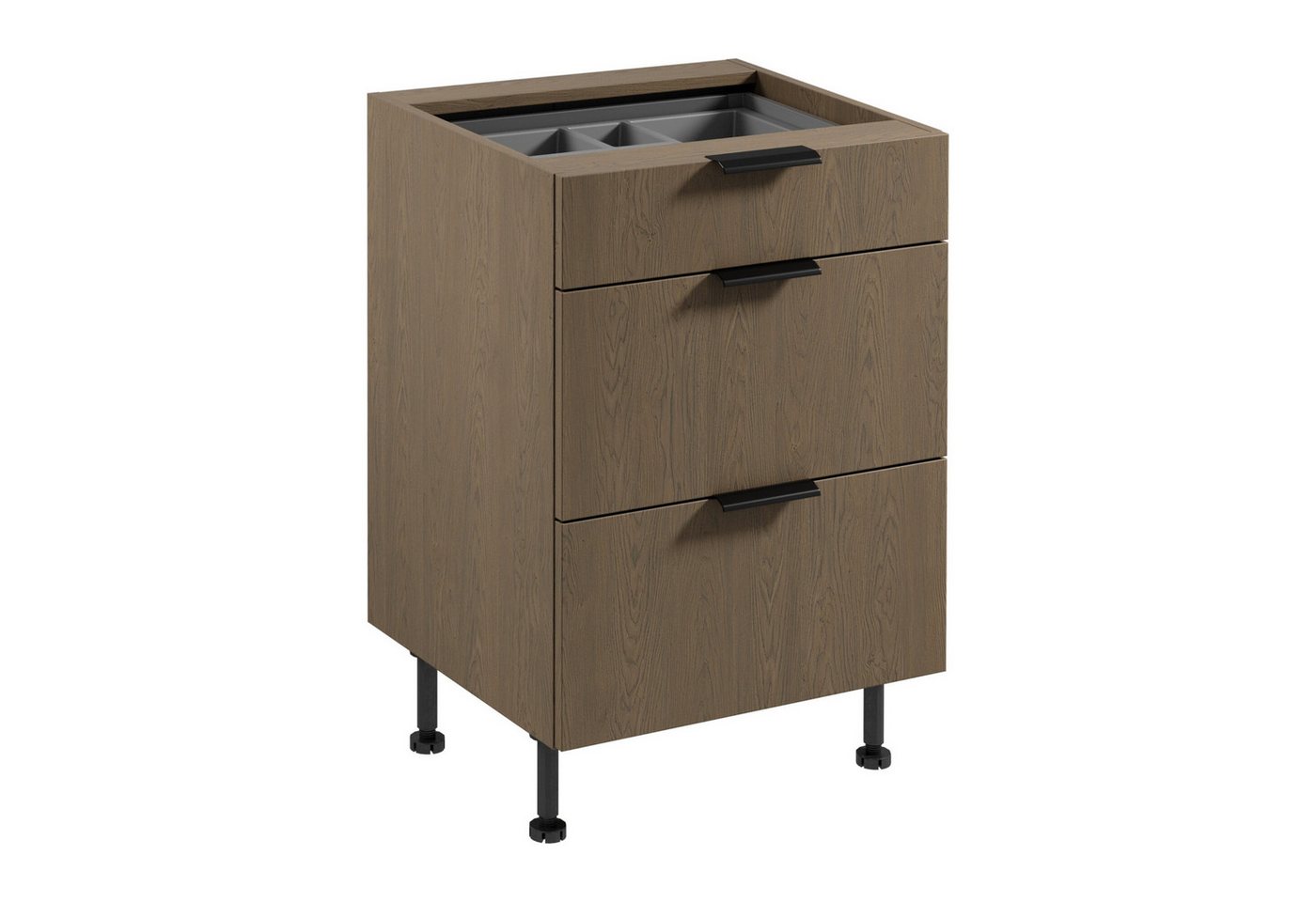 ROYAL24_MARKT Unterschrank - Unterschrank für höchsten Komfort. (Küche Unterschrank, 1-St., Premium - Sorento Dunkle Eiche-D60S3 AX) Hochwertig - Modern - Exklusiv. von ROYAL24_MARKT