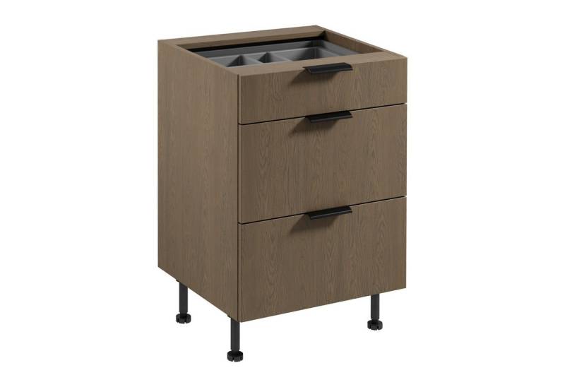 ROYAL24_MARKT Unterschrank - Unterschrank für höchsten Komfort. (Küche Unterschrank, 1-St., Premium - Sorento Dunkle Eiche-D60S3 AX) Hochwertig - Modern - Exklusiv. von ROYAL24_MARKT