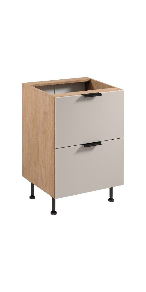 ROYAL24_MARKT Unterschrank - ideal für kleine Küchen. (Unterschrank, 1-St., Premium - Sorento Beige Sonoma Eiche D60S2 AX) Top Stoffe - Exklusiv - Hochwertig. von ROYAL24_MARKT