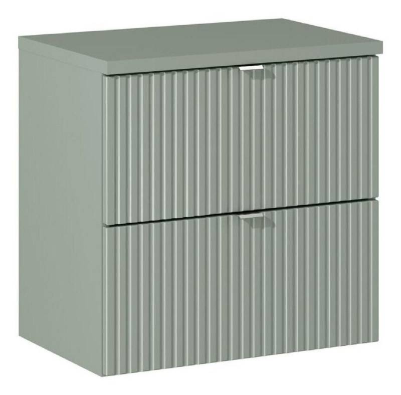 ROYAL24_MARKT Waschbeckenunterschrank - Line Reed Green L - Mit Arbeitsplatte Erhältlich in 2Größen 80,60cm (Waschbeckenunterschrank, 2-St., Premium - Line Reed Green L) Luxuriös – Modern – Schlicht. von ROYAL24_MARKT