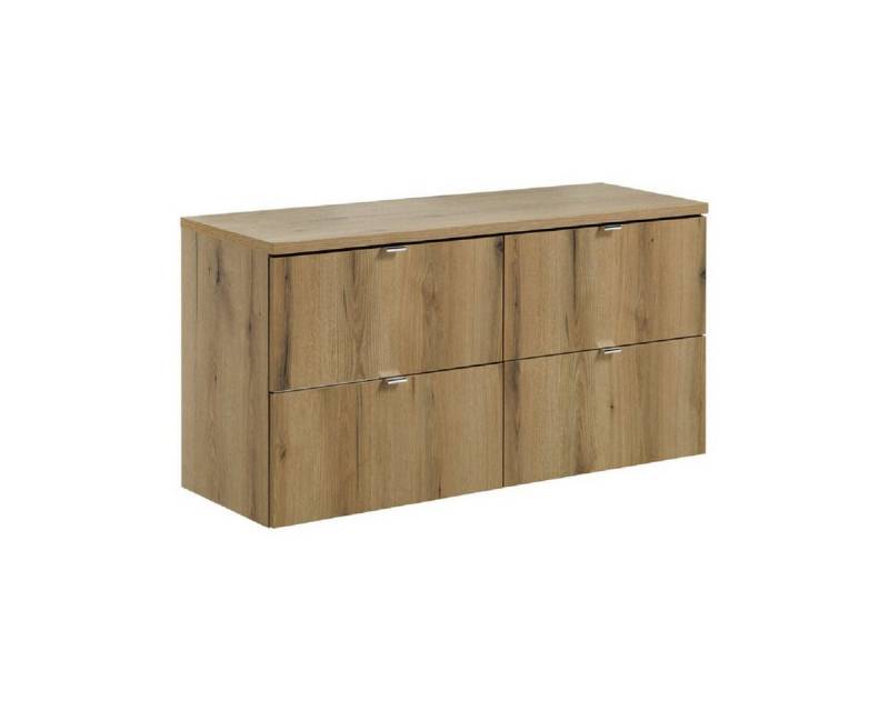 ROYAL24_MARKT Waschbeckenunterschrank - Nova Oak N BM258 - Mit Erhältlich in 3 Arbeitsplattenfarben 120 cm (Waschbeckenunterschrank, 3-St., Premium - Nova Oak N) Sanft – Modern – Stilvoll. von ROYAL24_MARKT