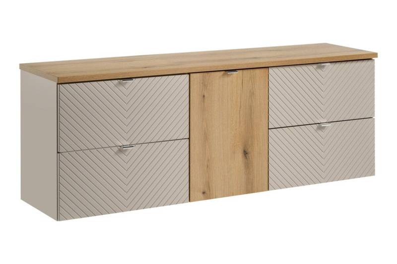 ROYAL24_MARKT Waschbeckenunterschrank - Viva Cashmere V BM274 - Mit 2 Waschbeckenunterschrank 60 cm (Waschbeckenunterschrank, 4-St., Premium - Viva Cashmere V) Premium – Zeitlos – Edel. von ROYAL24_MARKT