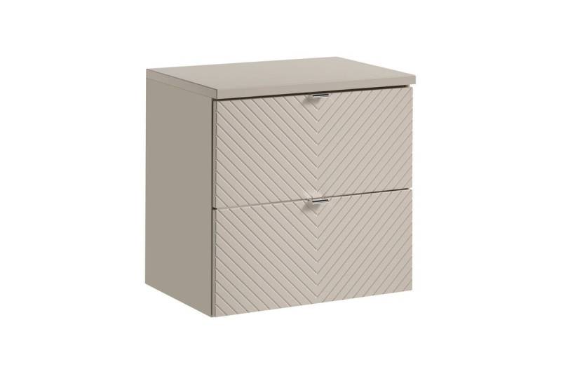 ROYAL24_MARKT Waschbeckenunterschrank - Viva Cashmere V -60 cm Mit Arbeitsplatte & Unterschrank 2 Schubladen (Waschbeckenunterschrank, 2-St., Premium - Viva Cashmere V) Beste – Elegant – Perfekt. von ROYAL24_MARKT
