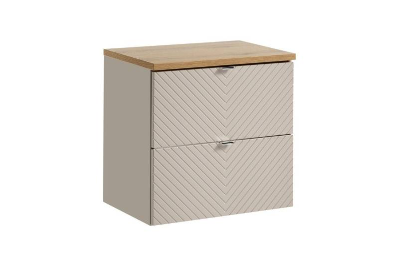 ROYAL24_MARKT Waschbeckenunterschrank - Viva Cashmere V -60 cm Mit Arbeitsplatte & Unterschrank 2 Schubladen (Waschbeckenunterschrank, 2-St., Premium - Viva Cashmere V) Beste – Elegant – Perfekt. von ROYAL24_MARKT