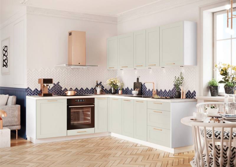 ROYAL24_MARKT Winkelküche - K153-G230 x 150cm - ADELE (L) - Classic Harmony Style, (Komplett Set), Beste Güte - Innovativ - Modern von ROYAL24_MARKT