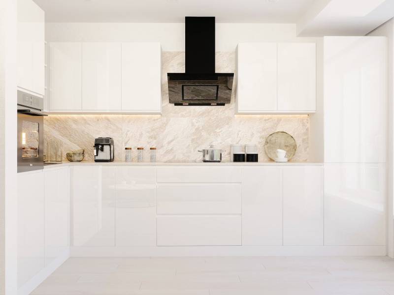 ROYAL24_MARKT Winkelküche – KU-S10 – Aspen – Perfekte Raumharmonie in Weiß & Grau Hochglanz, (Komplett Set), Stilvoll – Schick – Exzellent von ROYAL24_MARKT