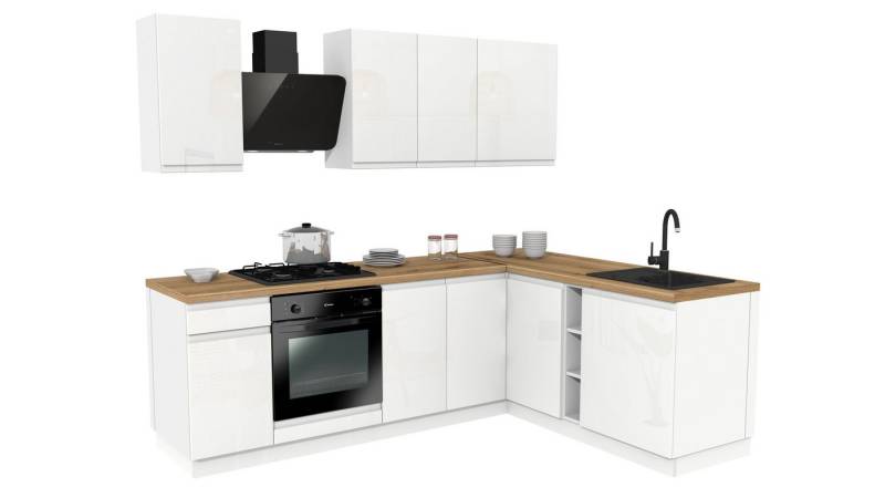 ROYAL24_MARKT Winkelküche SIMPLY Z12 - Premium Glanz Küchenserie Set, (Komplett Set), Hochwertig - Modern - Exklusiv von ROYAL24_MARKT