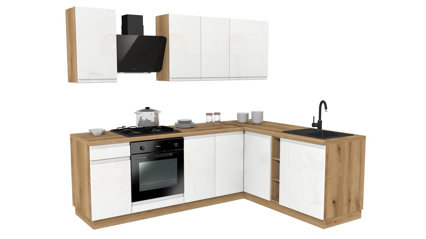 ROYAL24_MARKT Winkelküche - SIMPLY Z13 - Hochglanz Küchenserie Premium, (Komplett Set), Top Stoffe - Exklusiv - Hochwertig von ROYAL24_MARKT