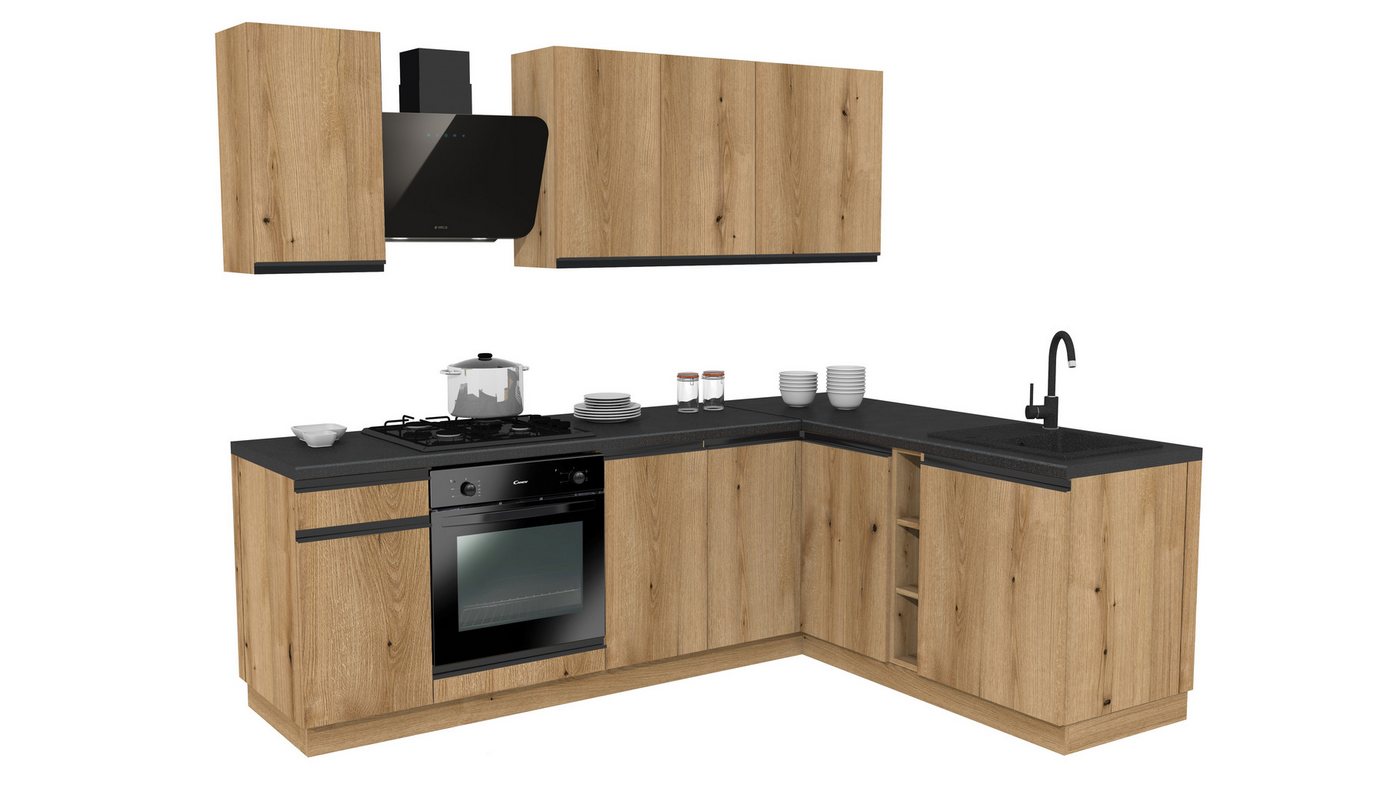 ROYAL24_MARKT Winkelküche - SIMPLY Z17 - Elegant Living Küchenstyle Set, (Komplett Set), Top Stoffe - Exklusiv - Hochwertig von ROYAL24_MARKT