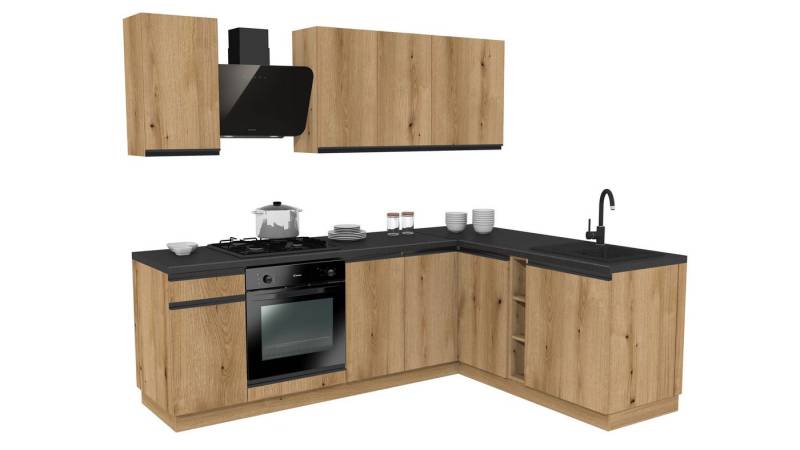 ROYAL24_MARKT Winkelküche - SIMPLY Z17 - Elegant Living Küchenstyle Set, (Komplett Set), Top Stoffe - Exklusiv - Hochwertig von ROYAL24_MARKT