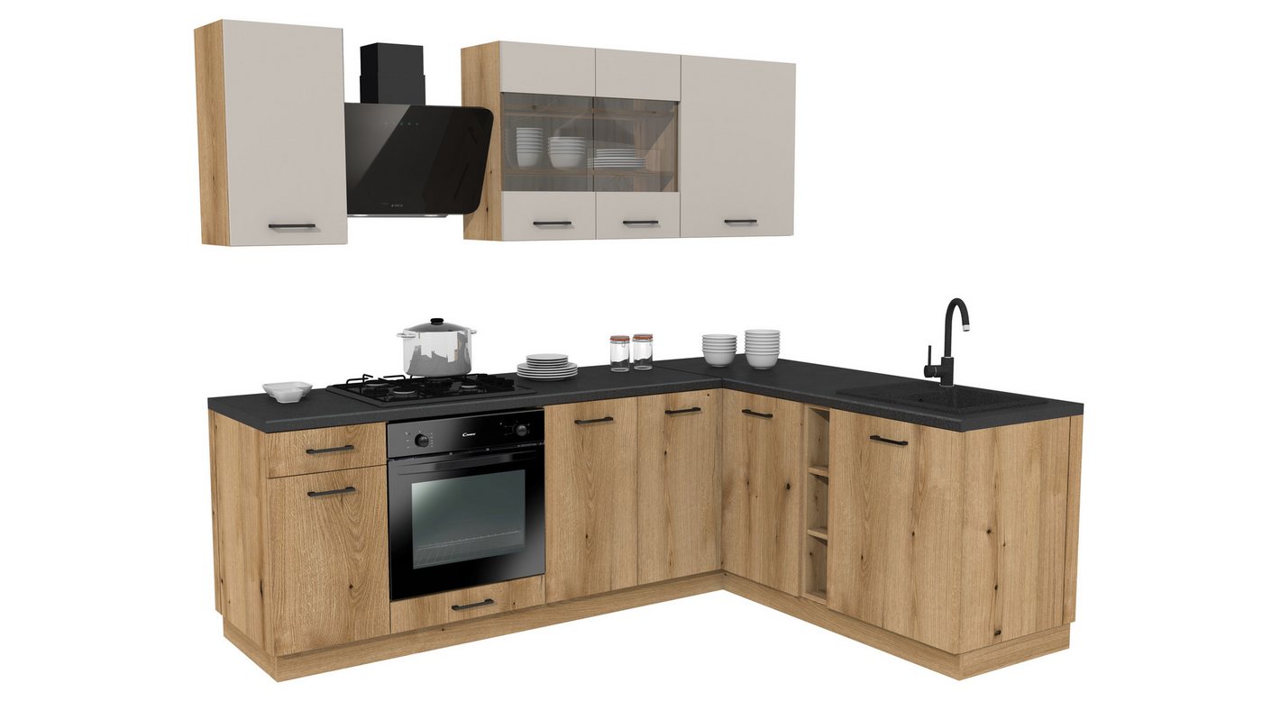 ROYAL24_MARKT Winkelküche - SIMPLY Z7 – Smart Corner Space Concept, (Komplett Set), Edle Stoffe - Schickes Design - Top Verarbeitung von ROYAL24_MARKT