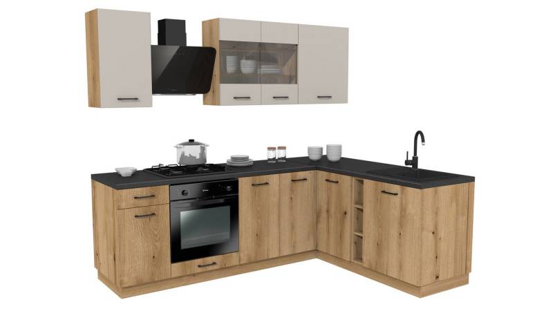 ROYAL24_MARKT Winkelküche - SIMPLY Z7 – Smart Corner Space Concept, (Komplett Set), Edle Stoffe - Schickes Design - Top Verarbeitung von ROYAL24_MARKT